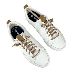 Sperry Women's Bermuda Beach Twill Lace Up Sneakers White Size 6